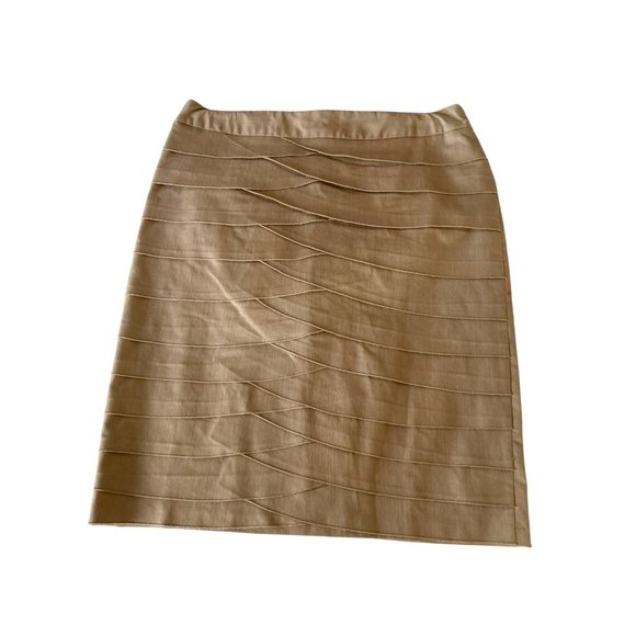 Larry Levine Dresses & Skirts - Larry Levine Stretch Skirt Khaki Straight Knee Length Size 12 Back Zipper Work